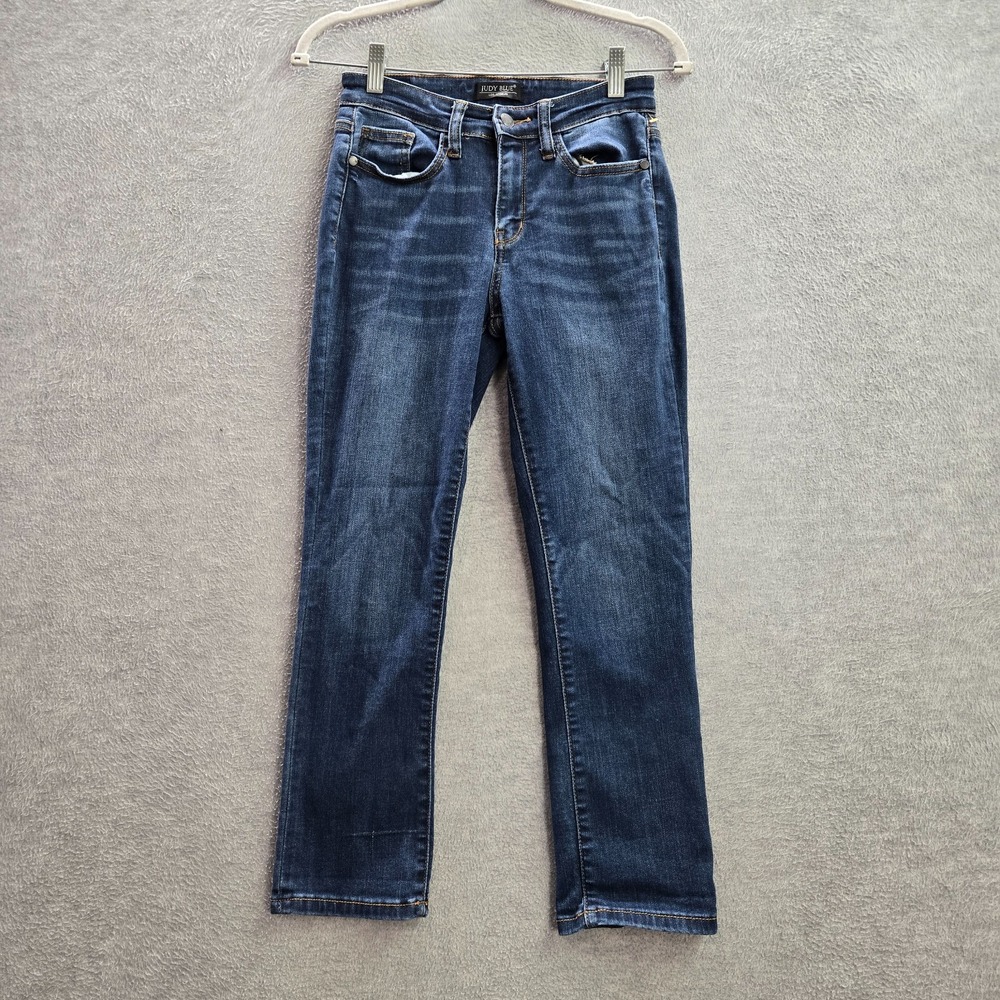 Judy Blue‎ Women Jeans 1 25 Blue Capri Fit Straight Denim Mid Rise 24 in Inseam